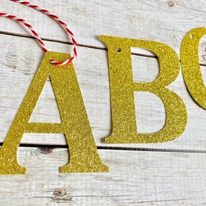 Adorno de letras con purpurina/Etiquetas de regalo con letras/Adornos de letras/Etiquetas de regalo con iniciales/Colgadores de letras para calcetines/1 pieza