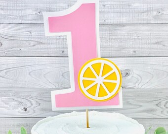 Lemon One Cake Topper / Pink Lemonade / One In A Lemon Birthday / Lemonade Party / Little Lemon / Smash Cake / Lemon Party Decor