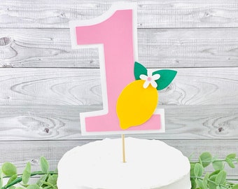 Lemon One Cake Topper / Pink Lemonade / One In A Lemon Birthday / Lemonade Party / Little Lemon / Smash Cake / Lemon Party Decor