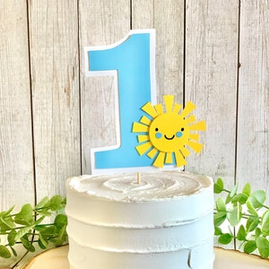 Sunshine Cake Topper/ Sun Cake Topper/ You Are My Sunshine/ One Year Around The Sun/ Sunshine Boy Birthday/ Sun Baby Shower/ Smash Cake