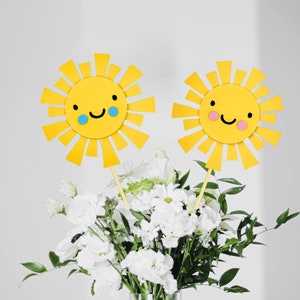 Sunshine Party Decorations/ Sun Centerpieces/ You Are My Sunshine/ One Year Around The Sun/ Sunshine Gender Reveal/ Sun Baby Shower
