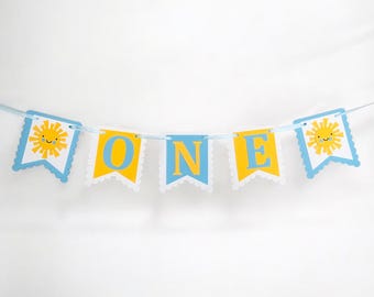 Your Are My Sunshine Highchair Banner/ One In The Sun Party Decorations/ First Trip Around The Sun Garland/ Our Little Sunshine Is One