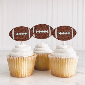 12 Football Cupcake Toppers, Football Birthday, 1st Down Party, Football Birthday