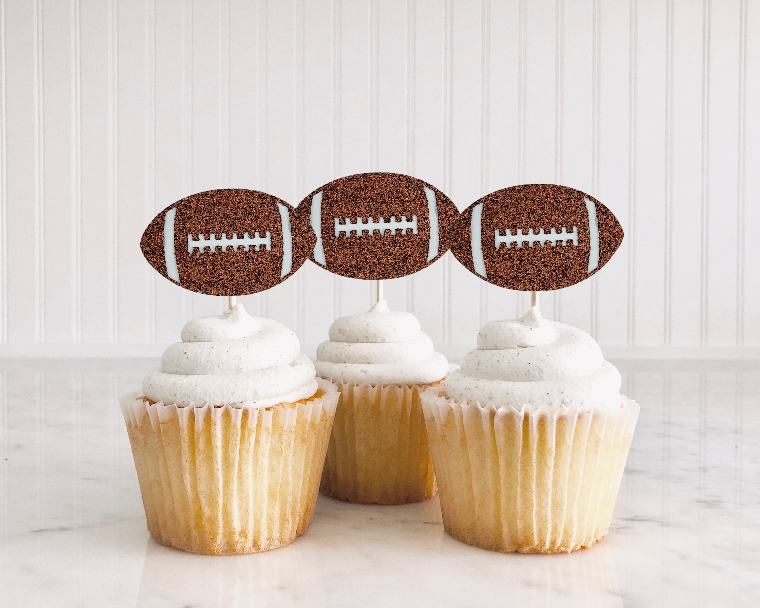 24 Fußball "Oh Baby" Cupcake-Topper – Sport-Party Deko Für Gender Reveal & Babyshower