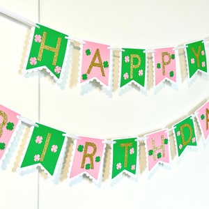 St. Patrick's Day Birthday Banner/ One Lucky Charm Party Decor/ First Birthday Four Leaf Clover/Little Shamrock/ Lucky One/ Two Lucky
