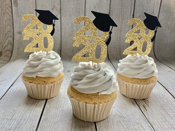 Graduation Cupcake Toppers Graduation Cap Cake Toppers Topper De Chapeau De Graduation Pour Les Felicitations Et Fournitures De Fete Decorations De Gateau De Fete De Graduation 72 Pieces Accessoires De
