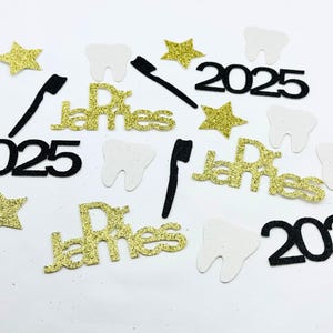 Confete de mesa de formatura da faculdade de odontologia/confete de nome personalizado/decoração de festa da turma de 2024/dispersão de higienista dental/decorações de formatura