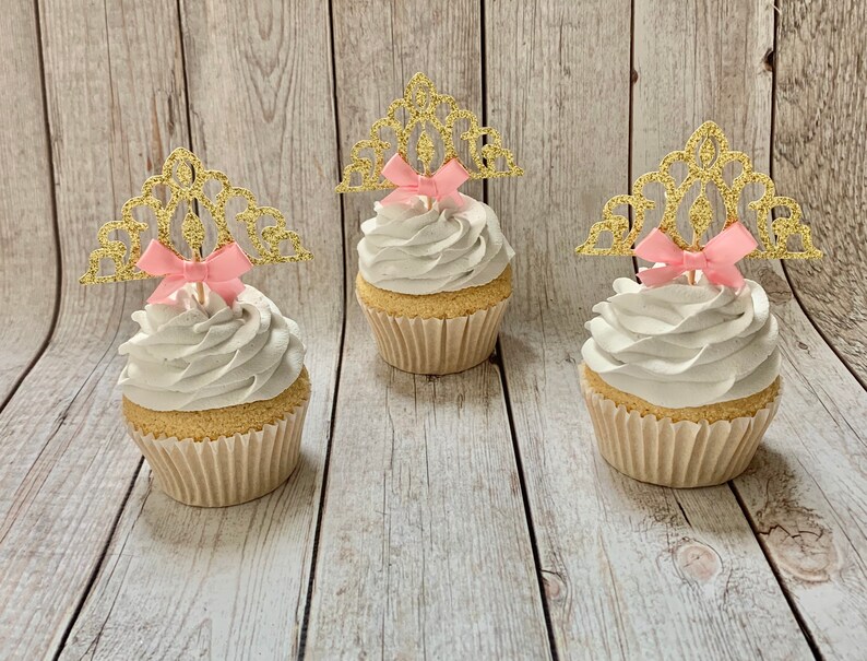 Tiara/princess Crown Cupcake Toppers Princess Party Tiara Etsy