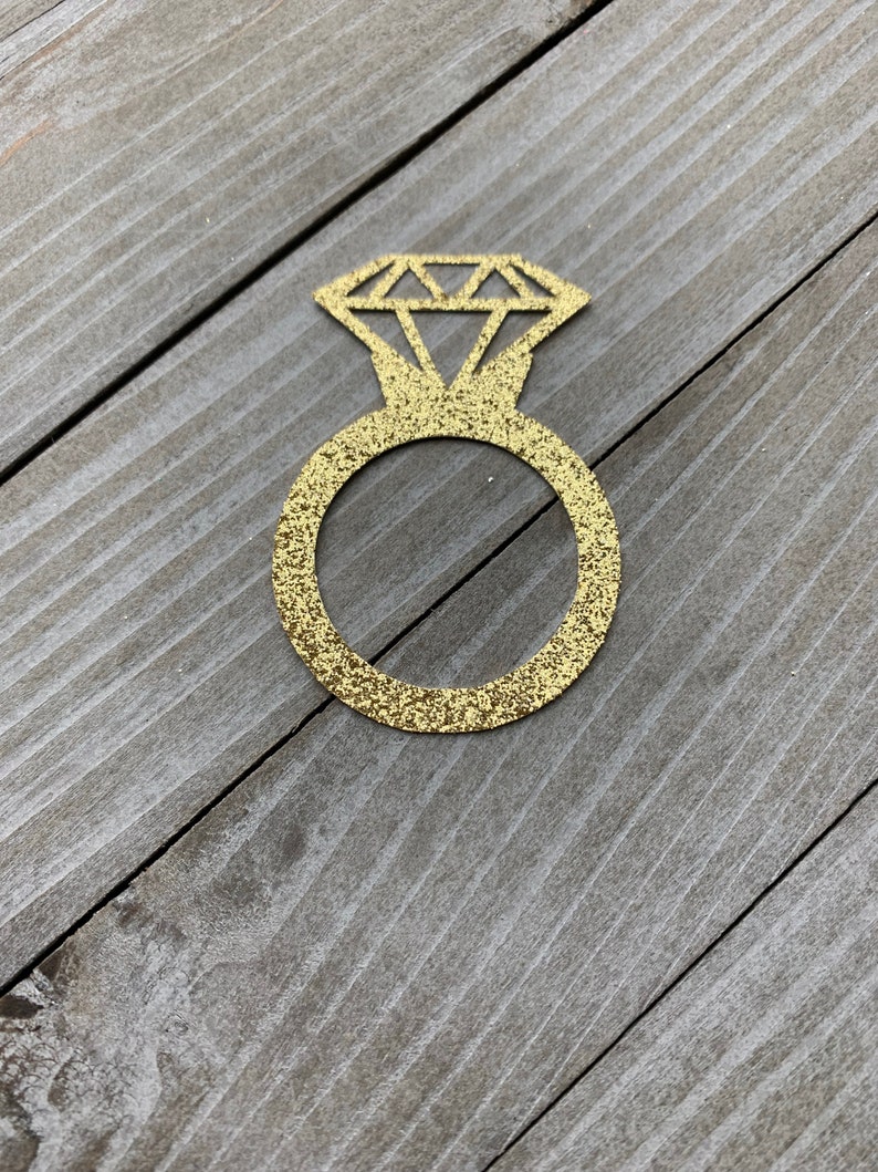 Ring Confetti Engagement Decorations Wedding Bridal Shower 50 Gold Glitter Diamond Ring Confetti Diamond Ring Bachelorette Party Decor