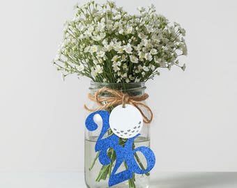 2026 Golf Mason Jar Tag/ Golf Team Party Decorations/ College Graduation/ High School Baseball Team Celebration/ Class of 2026 Floral Pick
