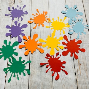 20 Paint Splat Confetti, Art Party Decor, Art Paint Splatter, Art Birthday Party Decor, 20 Pieces