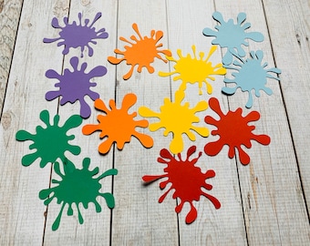 20 Paint Splat Confetti, Art Party Decor, Art Paint Splatter, Art Birthday Party Decor, 20 Pieces