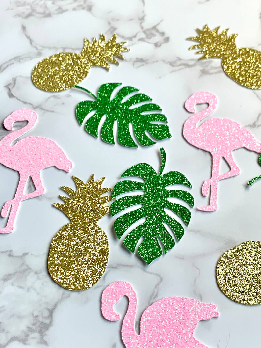 100 Tropical Flamingo Confetti/ Pink Flamingos/ Pineapples/ Etsy