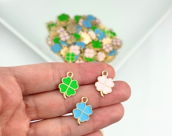 Four Leaf Clover Charms/ Shamrock Charms/ St. Patrick's Day Charms/ Good Luck Charm/ Jewelry Making Supplies