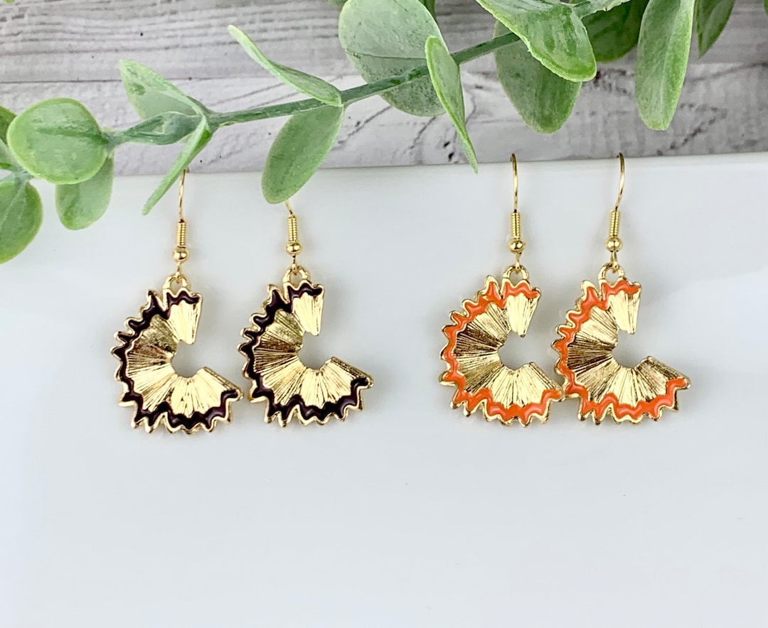 Pencil Shaving Earrings/ Pencil Dangle Earrings/ Etsy