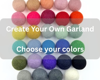 Custom Felt Ball Garland/ Newborn Photo Shoot/ Kids Nursery Wall/ Holiday Decoration/ Baby Shower/ Birthday Party Supplies/ Fireplace Mantel