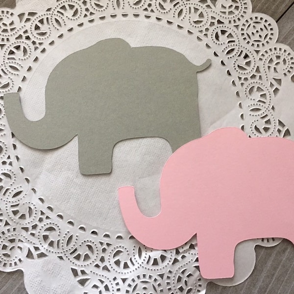 18 Elephant Cutouts, Baby Elephant Die Cut, Elephant Party Decor, Crafting Supplies, Baby Shower