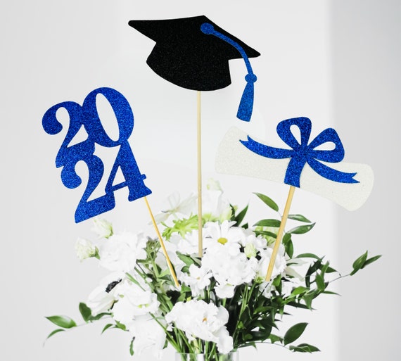Ephlyn 54 decorazioni commestibili per cupcake di laurea 2025, in ostia, con tappo di laurea, decorazioni per torte di laurea per classe 2025, forniture per feste di laurea, viola