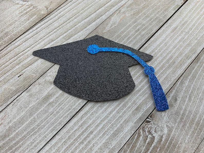 Graduation Cap Cut Outs Glitter Grad Capsdie Cuts Etsy