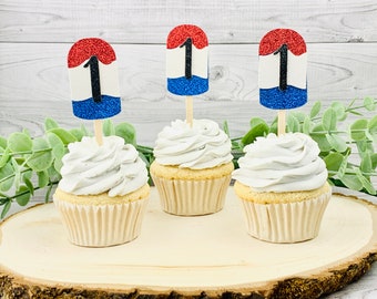 4 luglio 1° compleanno Toppers cupcake / Rosso, bianco e blu / Piccolo petardo / Giorno dell'Indipendenza / Decorazione festa di compleanno del 4 luglio