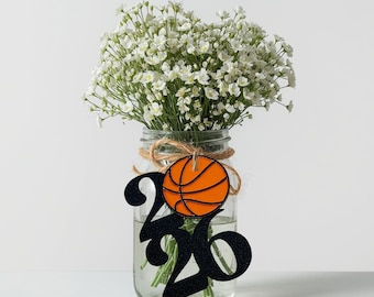 2026 Basketball Mason Jar Tag/ Basketball Team Party Decorations/ College Graduation/ High School Basketball Team Celebration/ Class of 2026