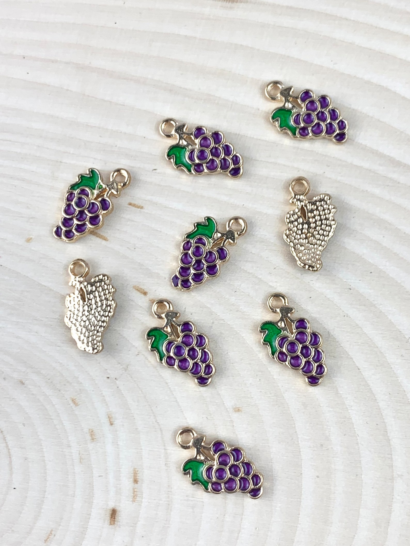 Grape Charms/ 5 Pcs/ Fruit Enamel Charms/ Fruit Jewelry/ Purple ...