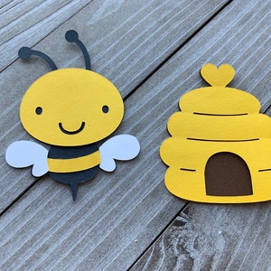 10 recortes de abejorros y colmenas de abejas, troqueles de abejas, baby shower de abejas, decoración de abejorros, feliz día de abeja, mamá a abeja