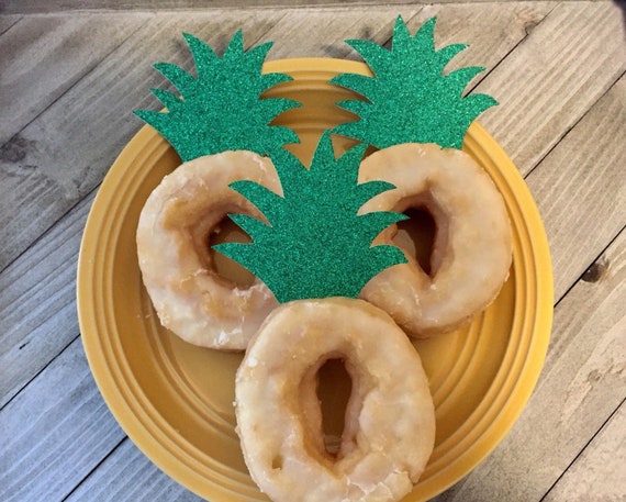 Rsstarxi 30 Stück Ananas Cupcake-Topper - Glitzernde Deko Für Tropische Partys, 5,6x13,2 Cm