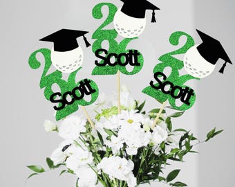 2026 Golf Centerpieces/ Golf Team Party Decorations/ College Graduation/ High School Golf Team Celebration/ Class of 2026 Floral Picks