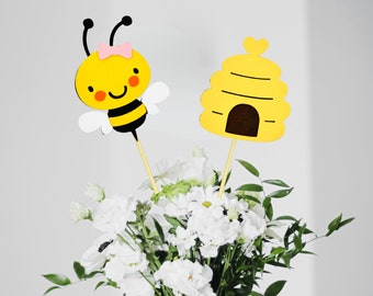 Bumblebee And Honeycomb Party Decorations/ What Will Baby Bee Shower Table Decor/ Mommy To Bee Centerpieces/ Happy Beeday Birthday Party