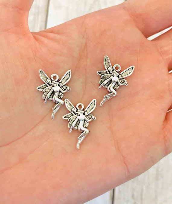 4 Fairy Charms/ Silver Fairy/ Fairy Jewelry/ Silver Sprite