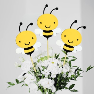 Decorazioni per feste a forma di calabrone / Cosa farà Baby Bee Decorazioni per la tavola per baby shower / Centrotavola per mamma futura / Festa di compleanno Happy Beeday