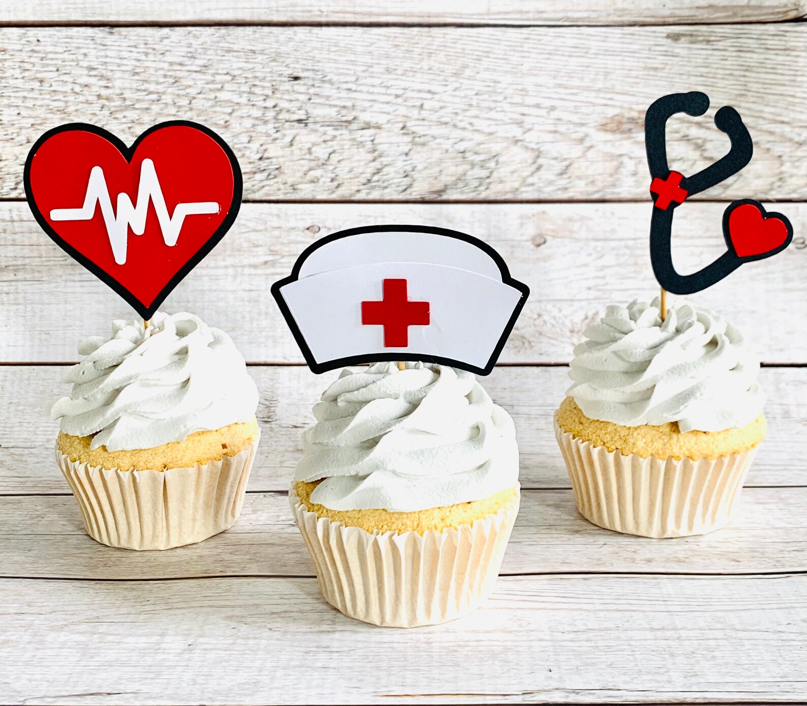 12 Nurse Graduation Cupcake Toppers Nurse Party Decor RN Etsy