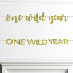 One Wild Year Banner/ Custom Wild One Party Decorations/ Safari 1st Birthday Decor/ Jungle Party/ Two Wild/ Young, Wild and Three Garland
