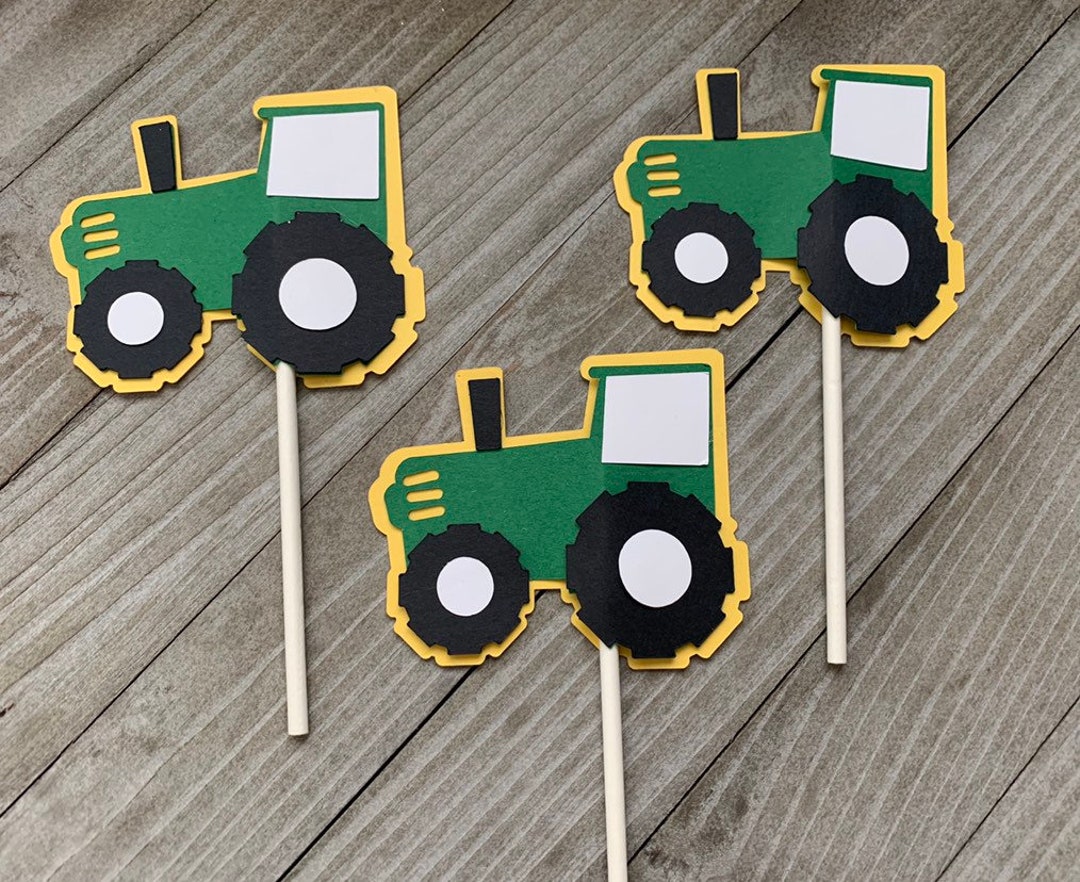 12 Tractor Cupcake Toppers/ Tractor Cupcake Toppers/ Tractor Party ...