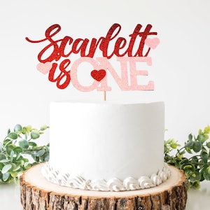 Valentine's Day Heart Cake Topper/ Personalized Name Valentine's Day 1st Birthday Decor/ Custom Name/ Little Sweetheart/ Little Valentine