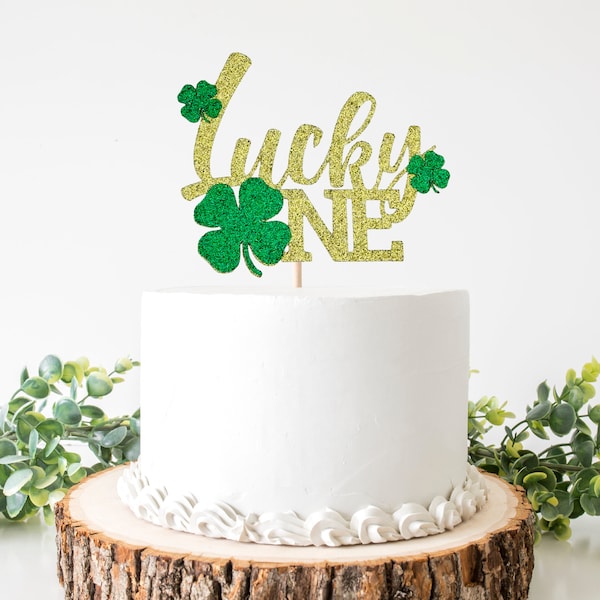 Lucky One Cake Topper/ St. Patrick's Day 1st Birthday Party Decor/ Two Lucky / Four Leaf Clover / Shamrock/ St. Paddy's Day Photo Props