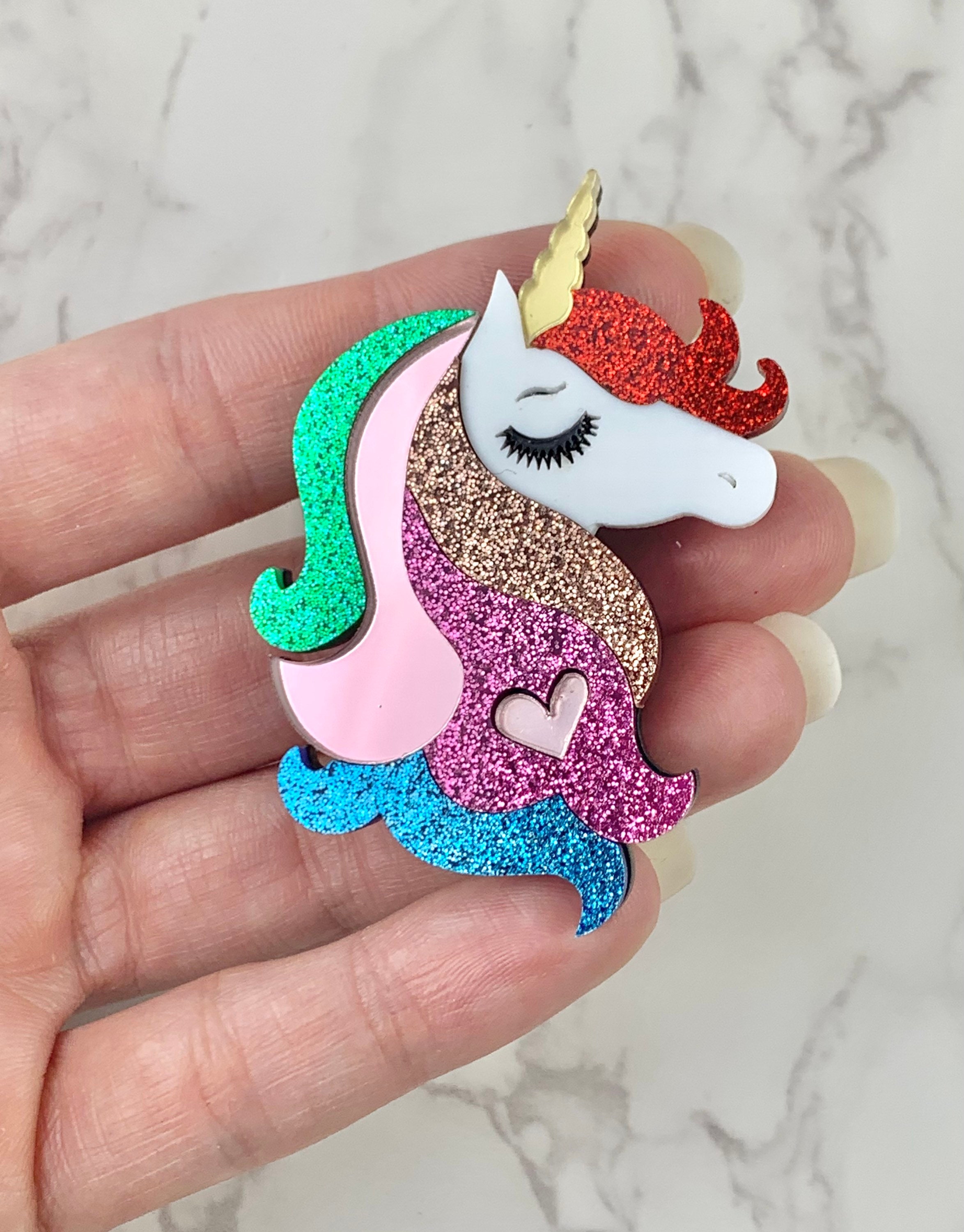 Fairy Tale Unicorn Metal Brooch Pins - Funny Unicorns Store