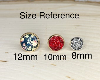 8mm/10mm/ 12mm Cow Print Earrings/ Cow Earrings