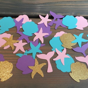 100 mermaid confetti, under the sea party, mermaid birthday party, baby shower, girls party, little mermaid