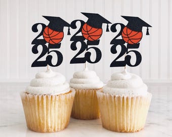 2026 Basketball Cupcake Toppers/ Basketball Team Party Decorations/ College Graduation/ High School Team Celebration/ Class of 2026 Reunion