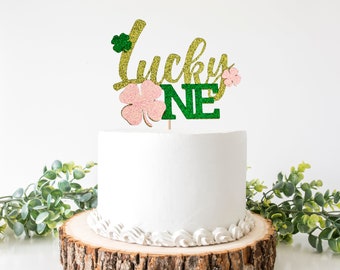 Lucky One Cake Topper/ St. Patrick's Day 1st Birthday Party Decor/ Two Lucky / Four Leaf Clover / Shamrock/ St. Paddy's Day Photo Props