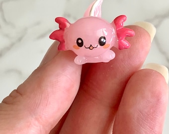 Axolotl Resin Cabochon/ Miniature Axolotl Charm/ Sea Animal Cabochon/ Slime Charm