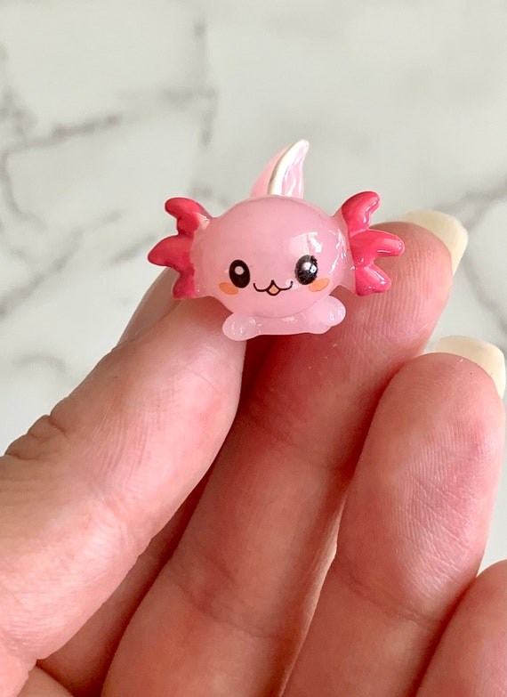 Axolotl Resin Cabochon/ Miniature Axolotl Charm/ Sea Animal