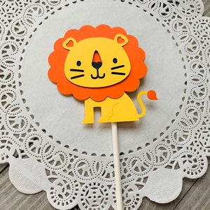 12 Lion Cupcake Toppers, Lion Toppers , Safari Animal Cutouts,Jungle Animal, Lion centerpieces