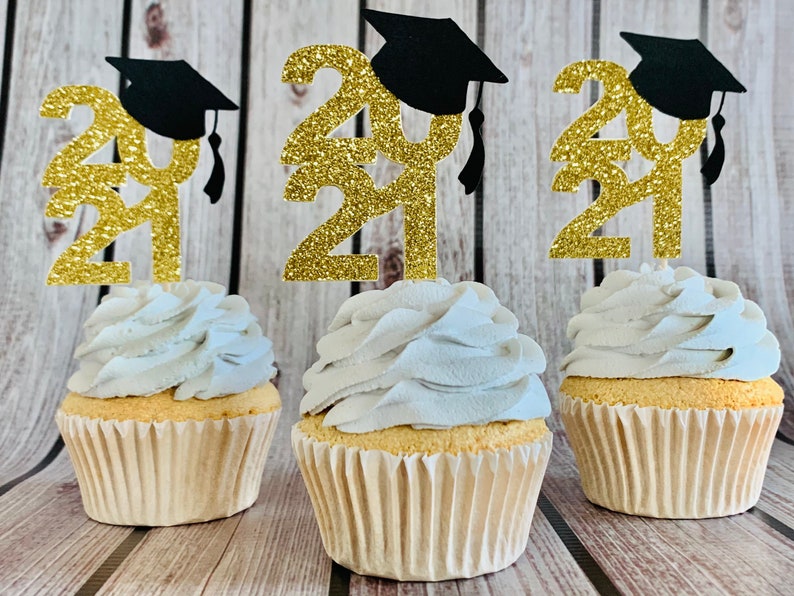 Download 2021 Graduation Cupcake Toppers Grad Cap Graduation Party ...