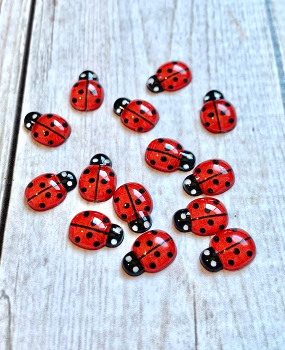 20 個の赤いてんとう虫の装飾品/フラットバック/ネイルアート用品/虫の