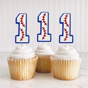 Baseball Erster Geburtstag Cupcake Topper / Rookie des Jahres Party Dekoration / Baseball Kuchen Topper / Grand Slam / Home Run / All-Star