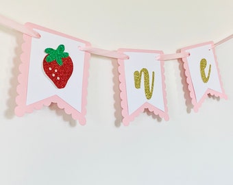 Strawberry Banner/ Strawberry High Chair Birthday/ Sweet One/ Strawberry One Garland/ Happy Birthday Banner/ Berry Sweet