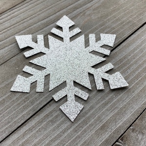 Silver Glitter Snowflake Cutouts/ Snowflake Die Cuts/ Winter Wonderland/ Frozen Birthday/ Christmas Decor/ 15 Pieces